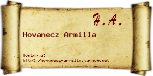 Hovanecz Armilla névjegykártya